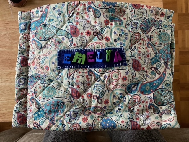 Fabric book made by Beth for her granddaughter to help her learn how to open things